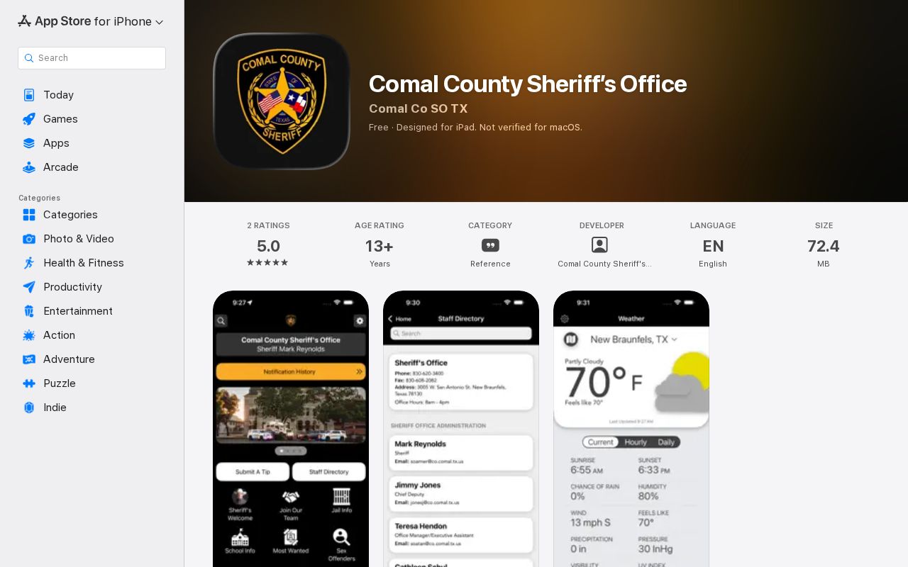 Comal County Sheriff mobile app released-mugshot limitations
